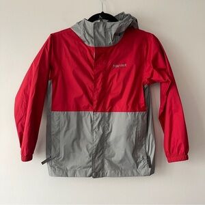 Marmot Kids rain jacket waterproof medium Red Gray windbreaker outdoors hooded